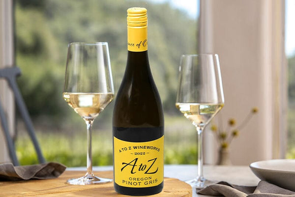A bottle of 2022 A to Z Wineworks Oregon Pinot Gris-Bottle Barn