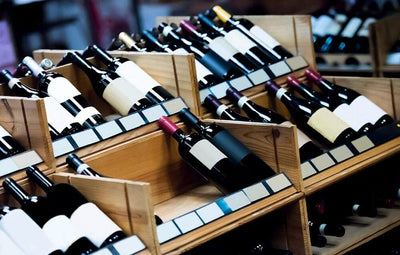 Bottles of wine in a wine cellar-Bottle Barn