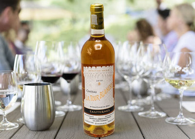 A bottle of 2010 Chateau La Tour Blanche Sauternes-Bottle Barn