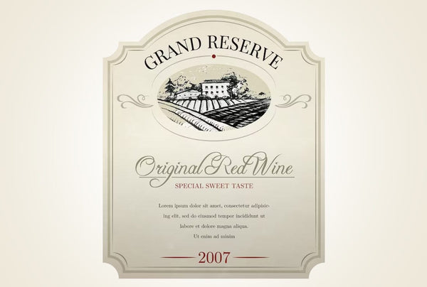 Reserve wine bottle label-Bottle Barn