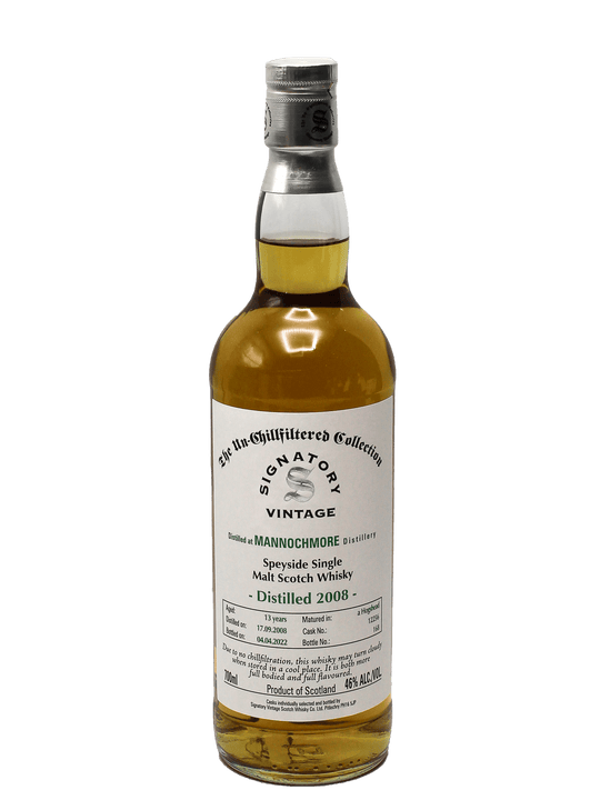 Signatory Vintage 2008 Mannochmore Distillery Single Malt Scotch Whisky 700ml-Bottle Barn