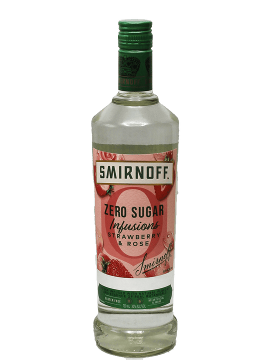 Smirnoff Zero Sugar Infusions Strawberry & Rose Vodka 750ml-Bottle Barn