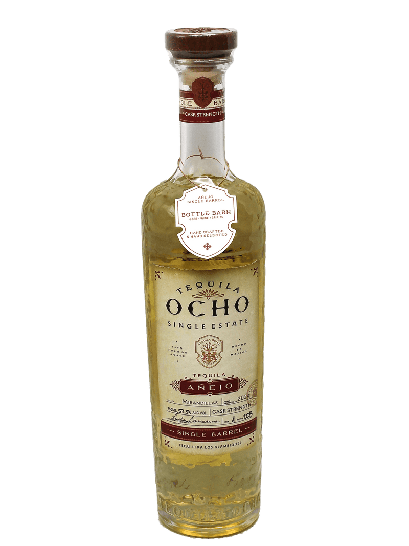 Tequila Ocho Bottle Barn Single Barrel Cask Strength Añejo Tequila 750ml-Bottle Barn