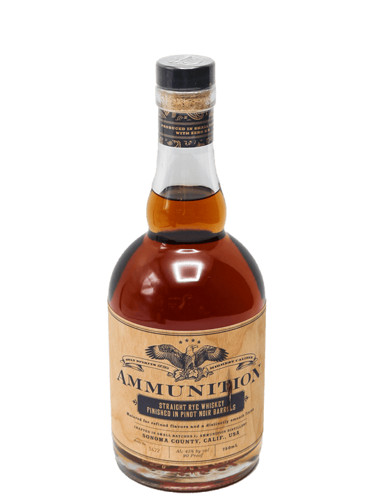 Ammunition Pinot Noir Finish Straight Rye Whiskey 750ml-Bottle Barn