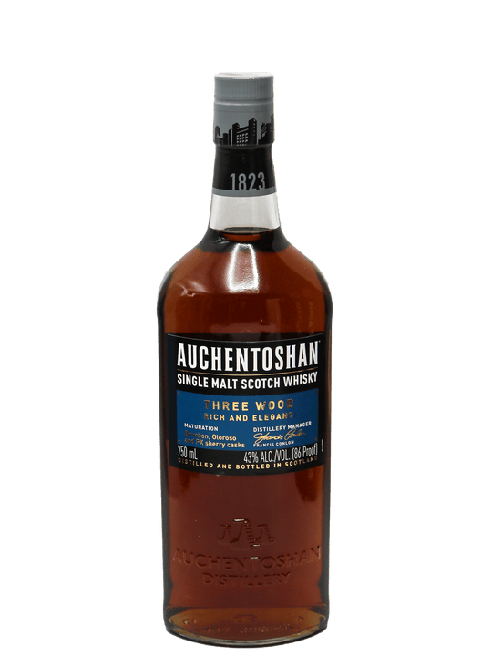 Auchentoshan Three Wood Single Malt Scotch Whisky 750ml-Bottle Barn