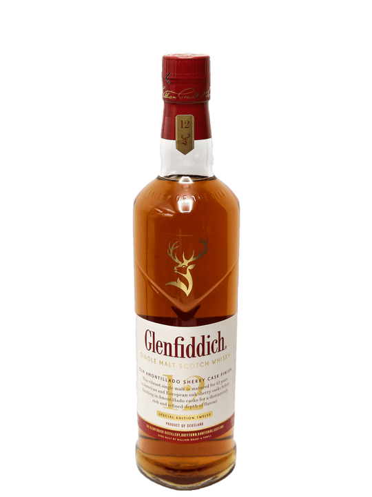 Glenfiddich 12 Year Sherry Cask Single Malt Scotch Whiskey 750ml-Bottle Barn