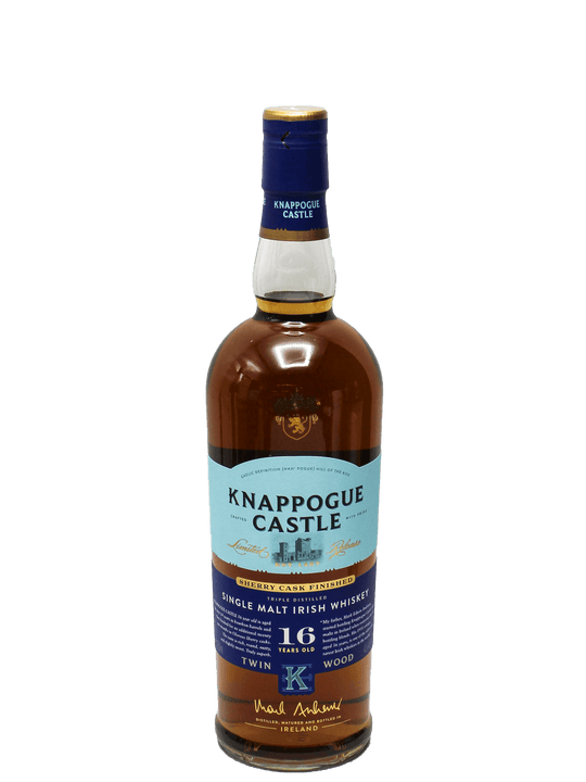 Knappogue Castle Sherry Cask Finish 16 Year Single Malt Irish Whiskey 750ml-Bottle Barn