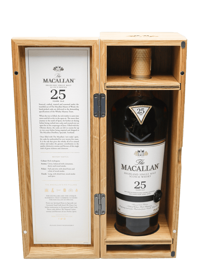 Macallan 25 Years Old Sherry Oak Single Malt Scotch Whisky 750ml
