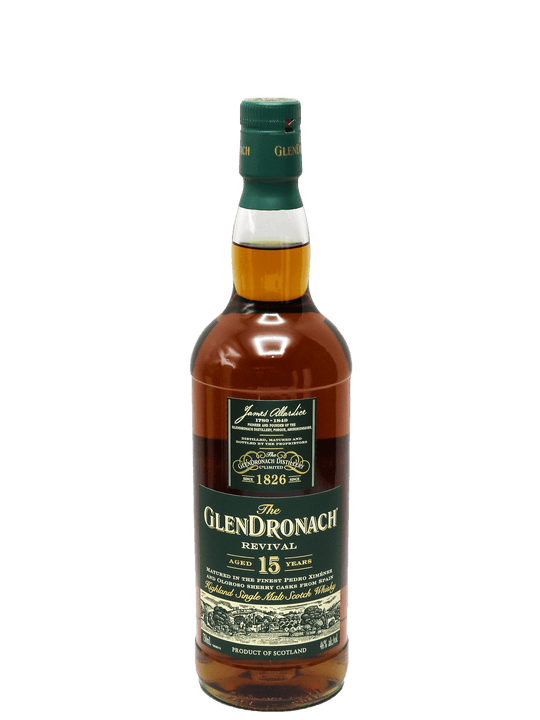 Glendronach Revival 15 Year Single Malt Scotch Whisky 750ml-Bottle Barn