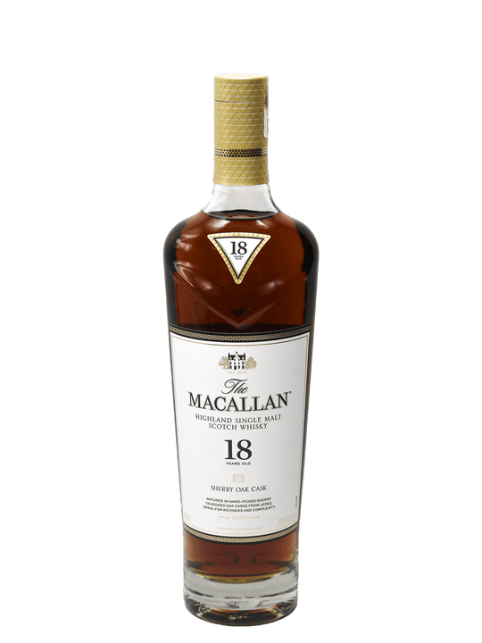 The Macallan 18 Year Sherry Oak Cask Scotch Whisky 750ml-Bottle Barn