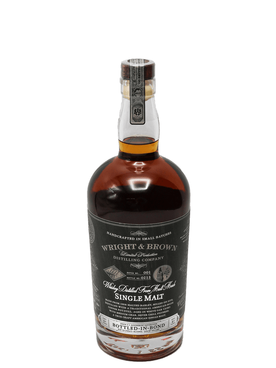 Wright & Brown Single Malt Whiskey 750ml-Bottle Barn